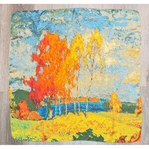 2/$30 NEW Abstract Landscape Scarf Vibrant Printed Silky Fashion Scarf Colors